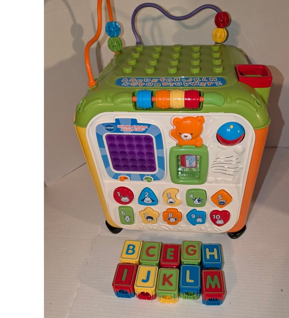 VTech Ultimate Alphabet Activity Cube Learning Toy Works 10/13 Blocks Included